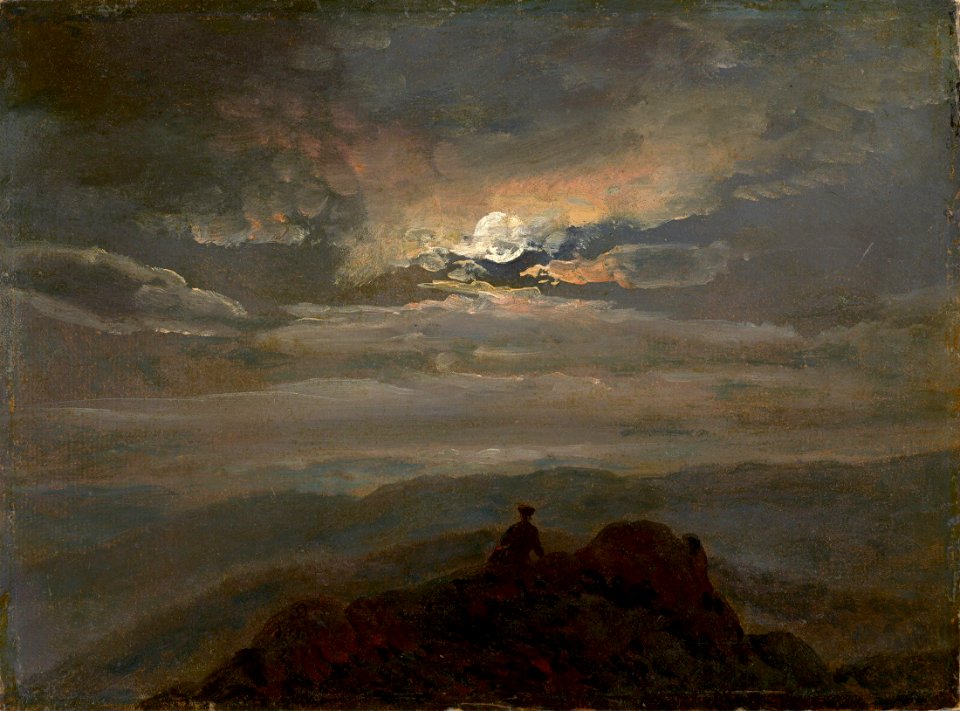 Johan Christian Clausen Dahl - Landskap i måneskinnet (1823)
