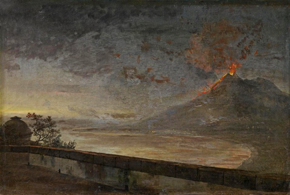 Johan Christian Dahl - Utsikt over Napolibukten med Vesuv (1820)