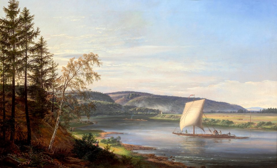 Johan Christian Claussen Dahl - Blick auf die Elbe vom Cosels Garten bei Dresden (1822)