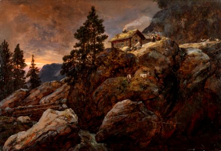 Mountain Farm by Johan Christian Dahl, 1854