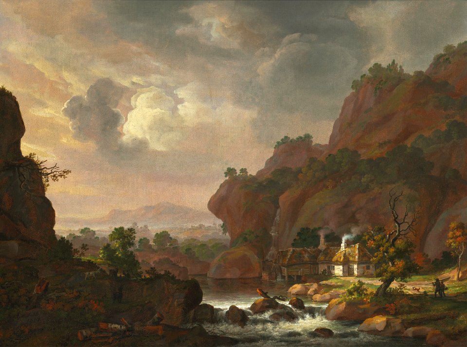 Johan Christian Clausen Dahl - Nordic landscape with a thatched cottage (1814)