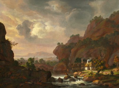 Johan Christian Clausen Dahl - Nordic landscape with a thatched cottage (1814)