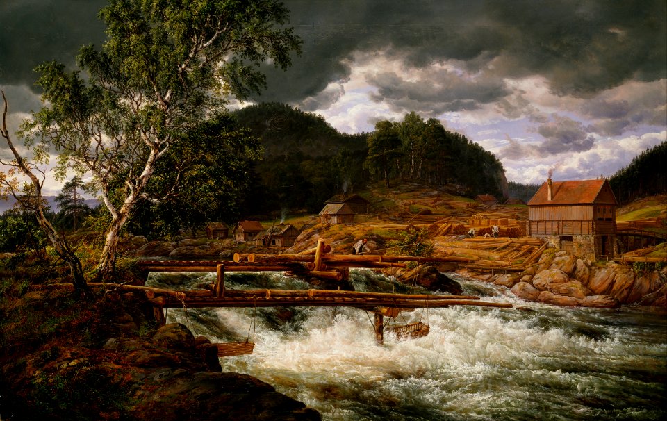 Johan Christian Dahl - Hellefossen near Hokksund - Google Art Project
