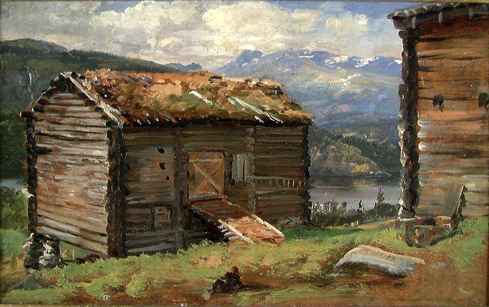 Johan Christian Dahl - Farm Buildings at Hjelle in Valdres - NG.M.00423 - National Museum of Art, Architecture and Design