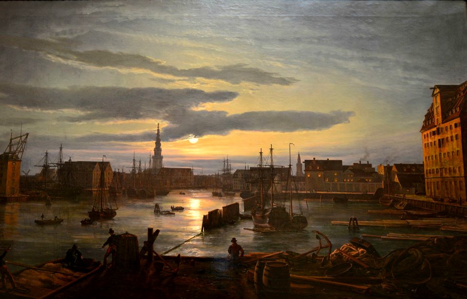 Johan Christian Dalh port de Copenhag au crépuscule 1846