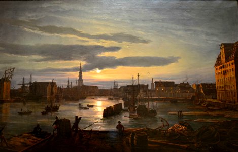 Johan Christian Dalh port de Copenhag au crépuscule 1846