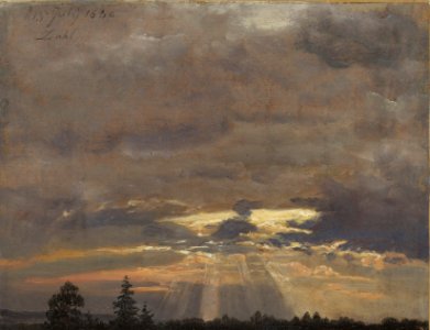 Johan Christian Dahl - Cloud Study with Sunbeams - NG.M.00426-031 - National Museum of Art, Architecture and Design