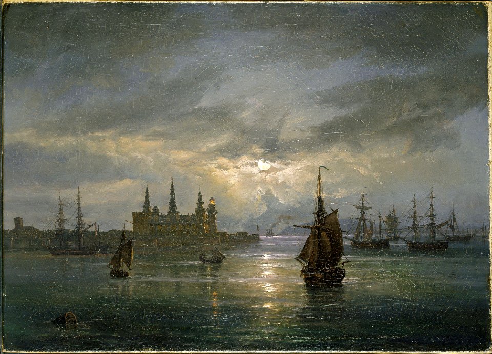 Johan Christian Dahl - Kronborg Castle in Moonlight - NG.M.00208 - National Museum of Art, Architecture and Design