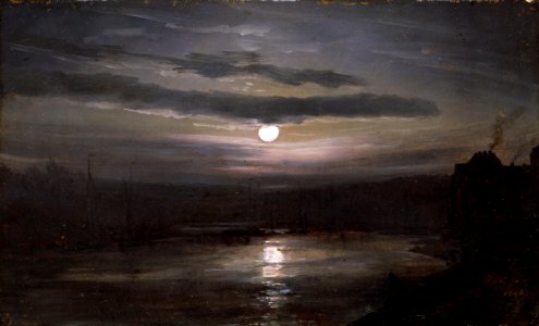 Johan Christian Dahl - The Elbe in Moonlight - NG.M.00426-030 - National Museum of Art, Architecture and Design