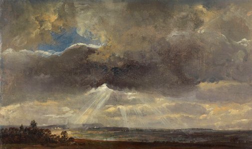 Johan Christian Dahl - Clouds and Sunbeams over the Windberg near Dresden - NG.M.00426-017 - National Museum of Art, Architecture and Design