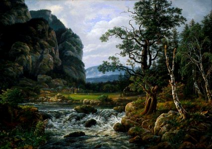 Johan Christian Dahl - Nordic Landscape with a River - NG.M.00447 - National Museum of Art, Architecture and Design