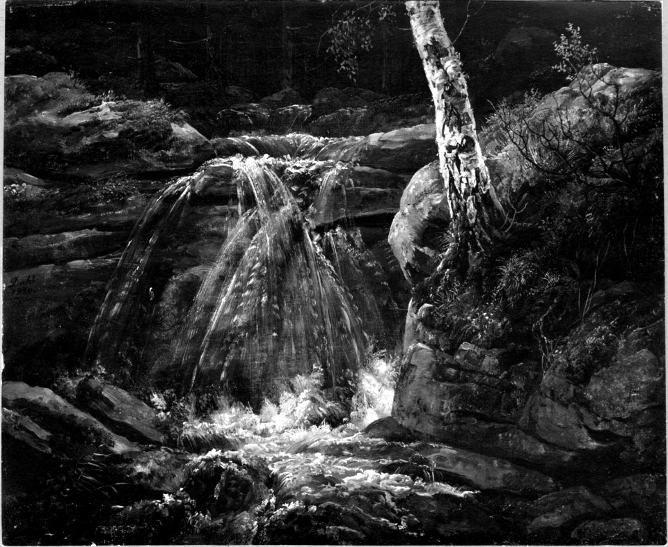 A Waterfall. Study (Johan Christian Dahl) - Nationalmuseum - 19979