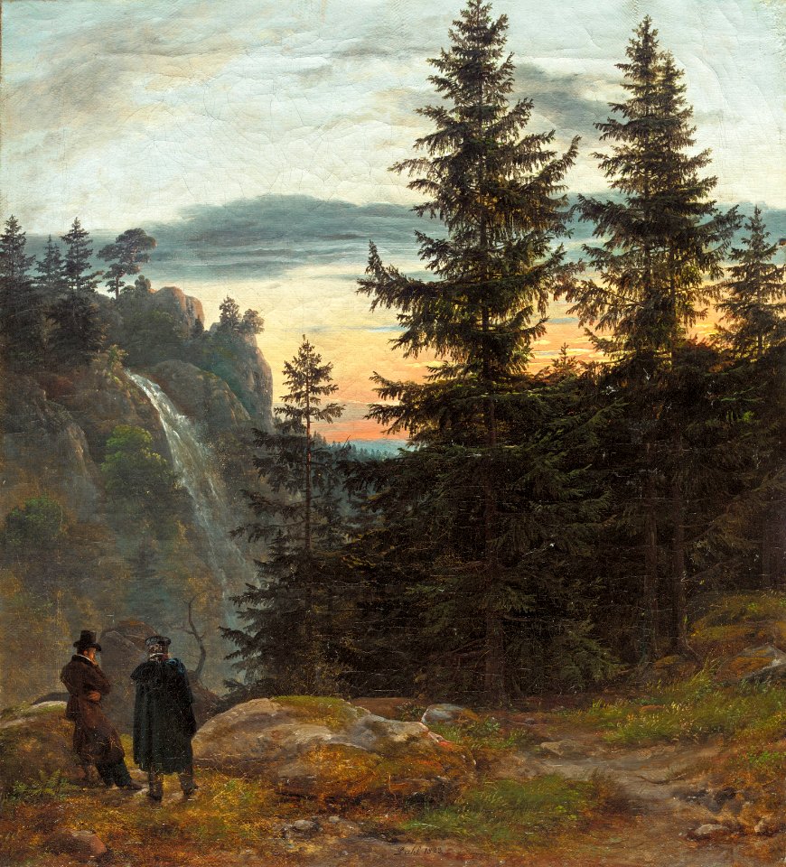 Johan Christian Dahl - Utsikt med Foss (1823)