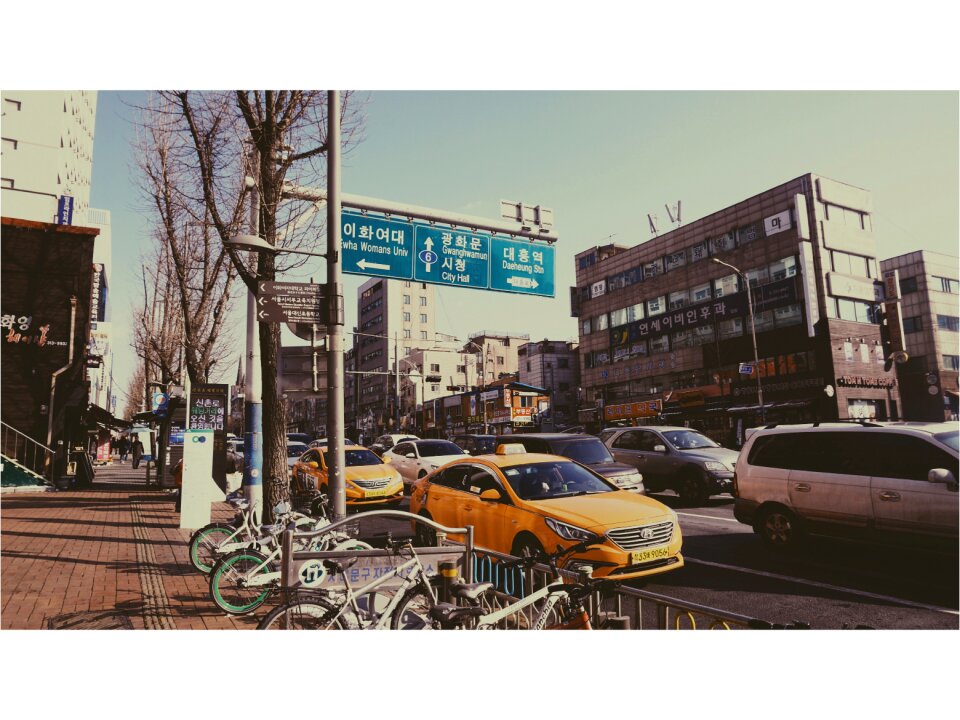 Seoul retro style street view
