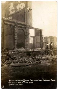 Damage to Yesler-Leary Block after Great Fire, Seattle, July 1889 (MOHAI 11925) photo