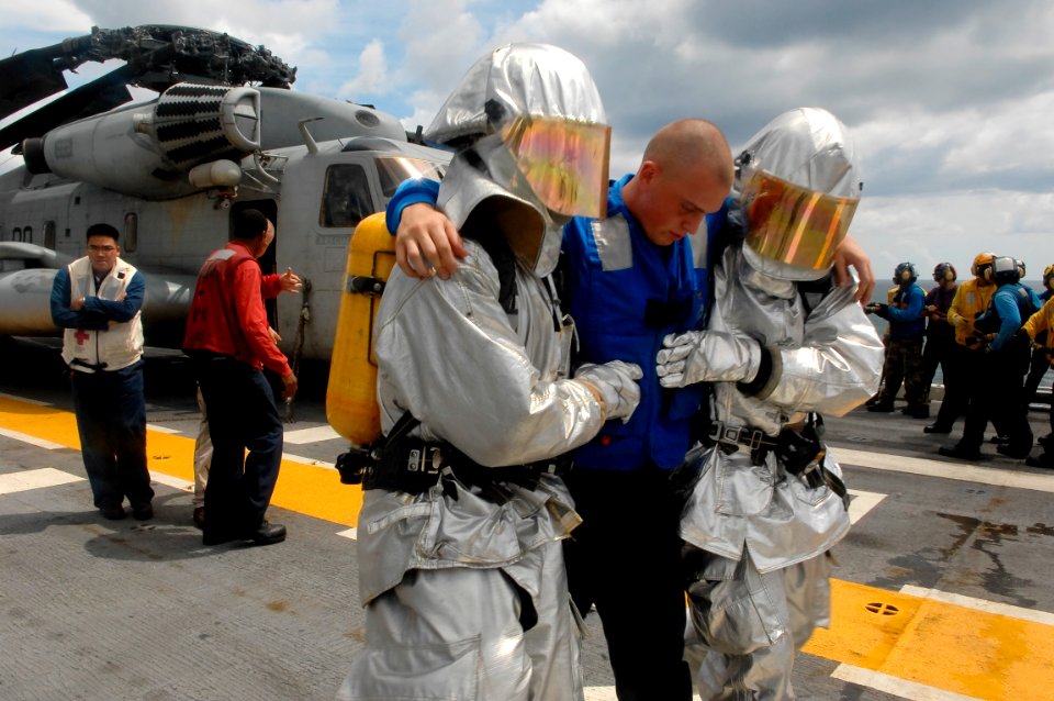 Damage control training exercise aboard USS Kearsarge DVIDS120506