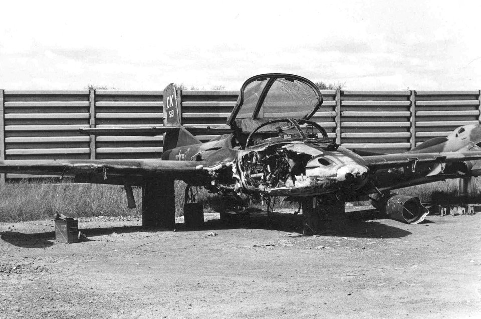 Damaged A-37A at Bien Hoa