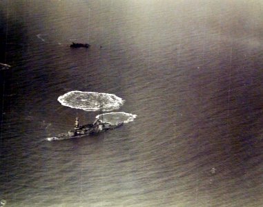 Damaged USS Indiana (BB-1) following aerial bombing tests (37970282031)