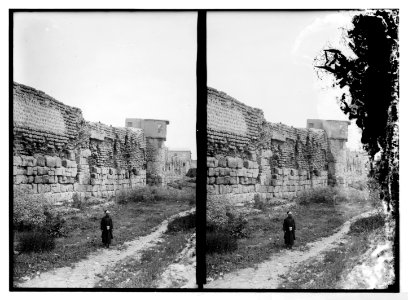 Damascus (Esh-Sham). Wall where St. Paul was let down in a basket LOC matpc.07576