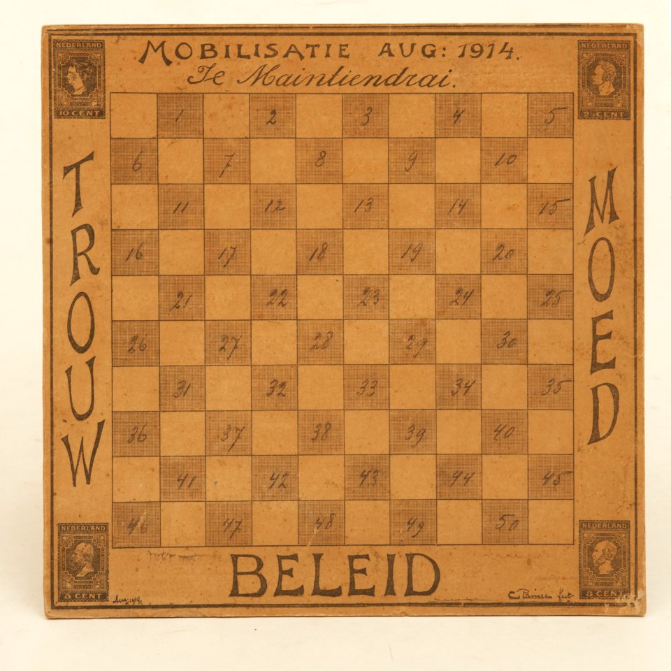 Dambord Mobilisatie Aug- 1914 Je Maintiendrai, item 1