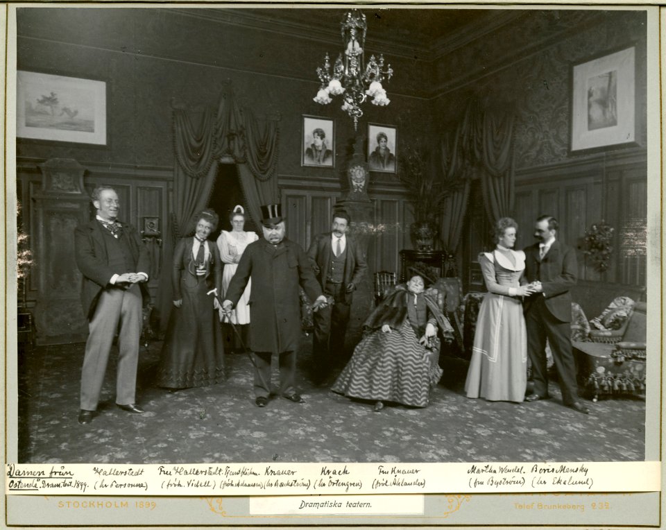 Damen från Ostende, Dramatiska teatern 1899. Föreställningsbild - SMV - H10 019