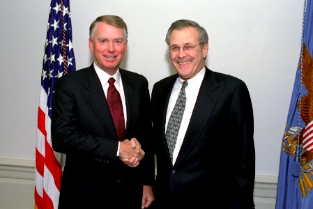 Dan Quayle with Donald Rumsfeld