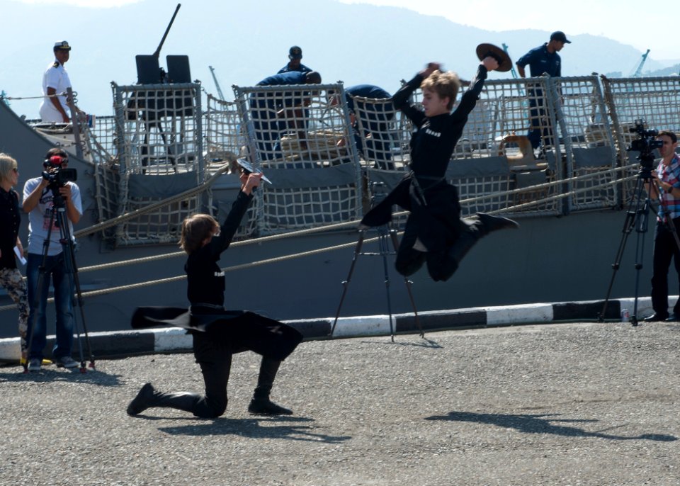 Dancers perform aboard USS Bulkeley 130810-N-IG780-205