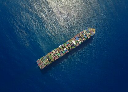 Drone above sea