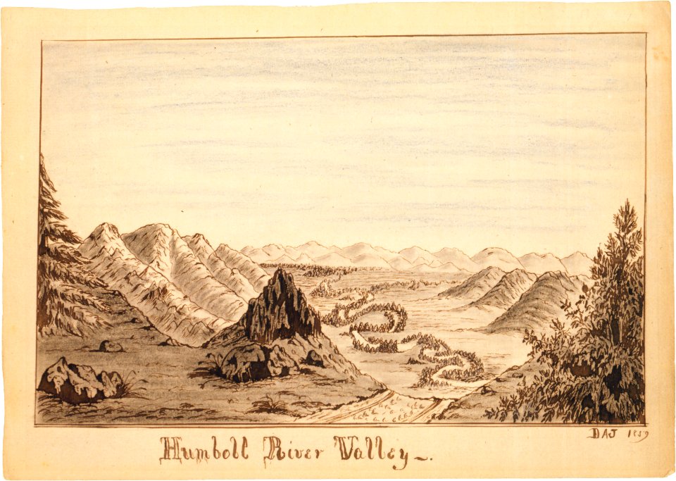 Daniel Jenks, Humboldt River Valley, drawing, 1859