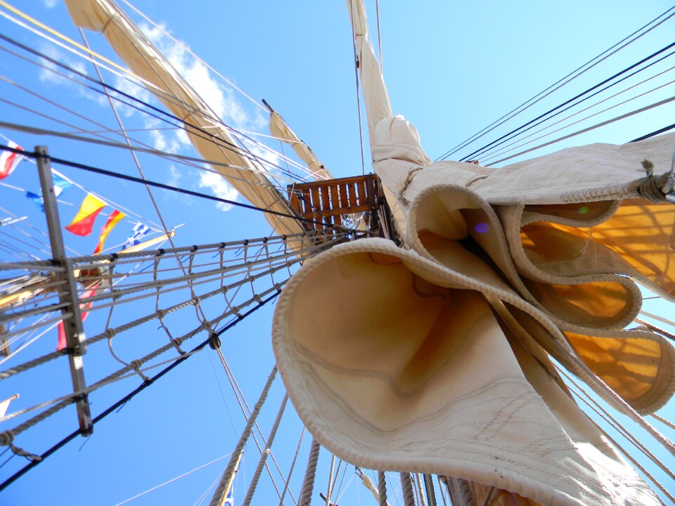 Sailing ship the mast rigging