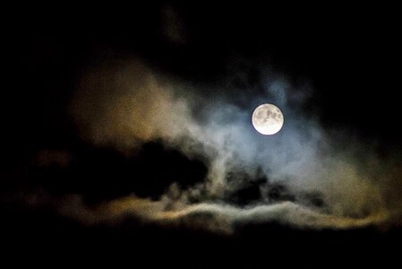 Cloud full moon photo