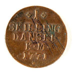 Danskt kopparmynt, 1 skilling. 1771 - Skoklosters slott - 109674