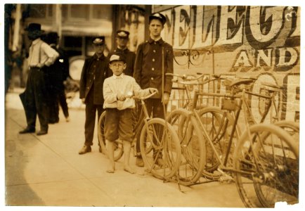Danville Messengers. The smallest boy, Western Union No. 5 is only ten years old, and is working as extra boy. He said he was going to be laid off as the manager told him he was too young, LOC nclc.03720