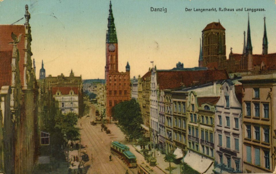 Danzig, Westpreußen - Marktplatz, Rathaus und Langgasse (Zeno Ansichtskarten)