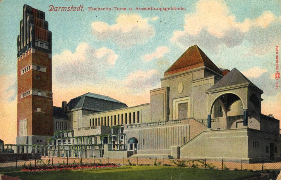 Darmstadt, Hessen - Hochzeitsturm und Ausstellungsgebäude (Zeno Ansichtskarten)