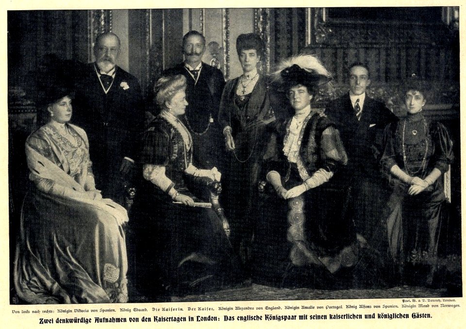 Das englische Königspaar mit seinen kaiserlichen & königlichen Gästen, 1907