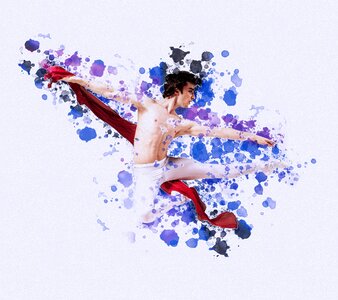 Splashes of color focused dance