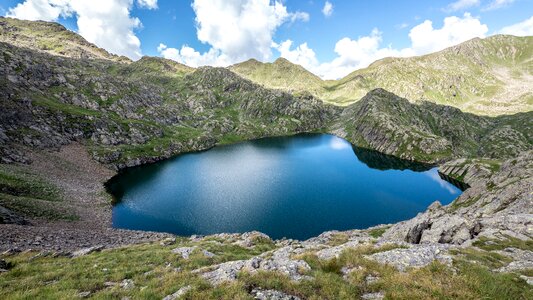 Travel panorama black lake photo