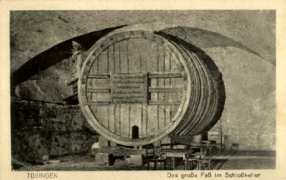 Das große Fass im Schlosskeller ohne Zuschauer (AK um 1920)