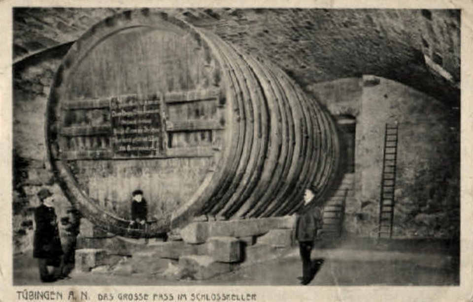 Das große Fass im Schlosskeller (AK vor 1920)