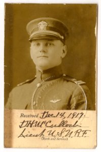 David Hugh McCulloch Early Aviator -Dec 14 1917 Navy ID photo for First Transatlantic Crossing