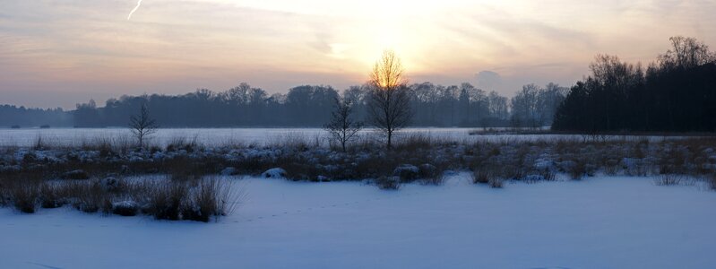 Panoramic lake landscape photo