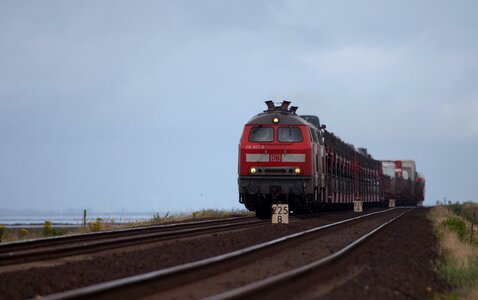 Railway line travel diesel engine photo