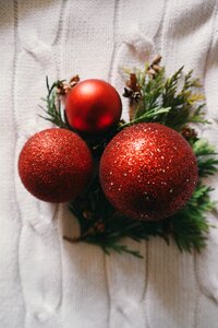 Red christmas ball decoration photo