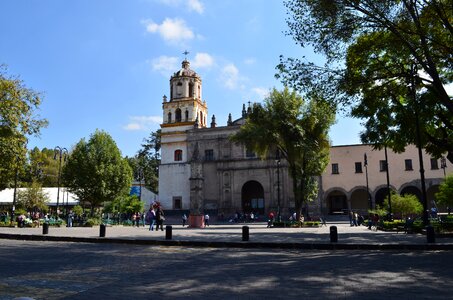 Coyoacan mexico city blue church photo