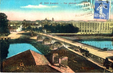Dax (Landes) - Pont et vue sur l'Hôtel Splendid 2a