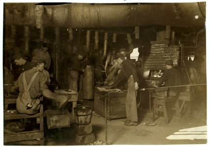 Day Scene in an Indiana Glass Works. Aug.,1908. LOC cph.3c05655