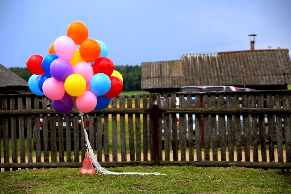 Holiday colored balls day of birth