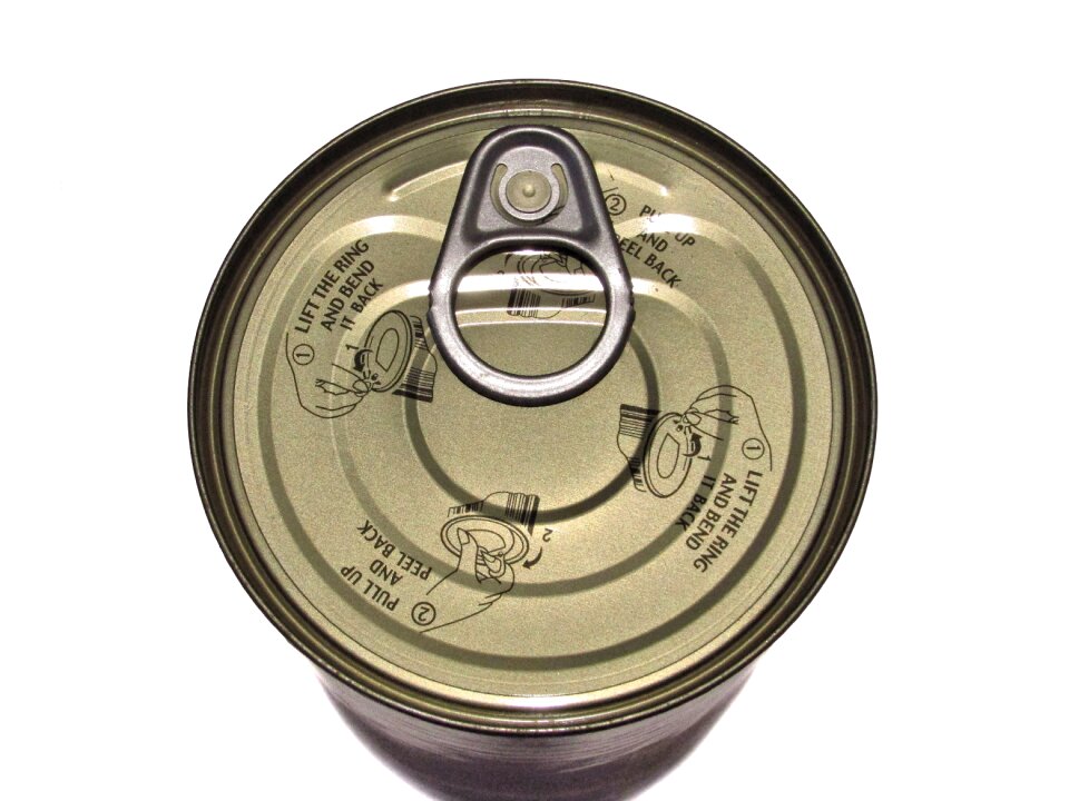 Canned container tinned