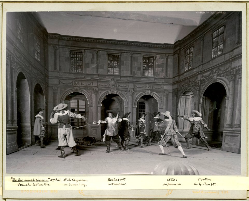 De tre musketörerna, Svenska teatern 1900. Föreställningsbild - SMV - H10 067